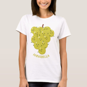 Camiseta Um belo cacho engraçado de desenho animado de uva