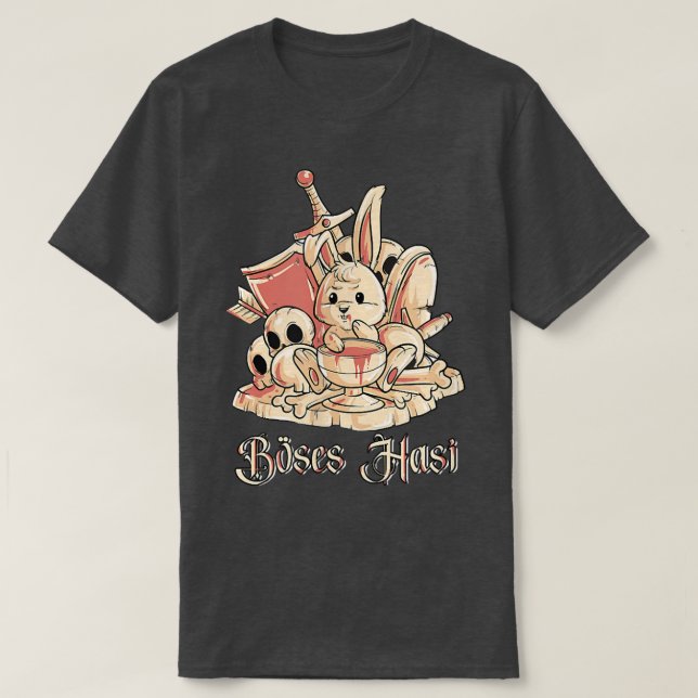 Camiseta Um belo coelhinho de horror chamado Mau Bunny com  (Frente do Design)