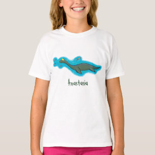 Camiseta Um belo e feliz cartoon de monstro do mar, plesios