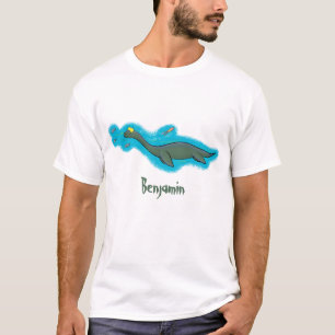 Camiseta Um belo e feliz cartoon de monstro do mar, plesios
