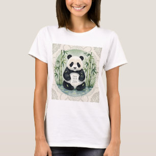 Camiseta Um belo e grande panda Chubby sentado num lótus