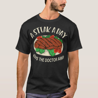 Camiseta Um bife por dia mantém o médico afastado (1)
