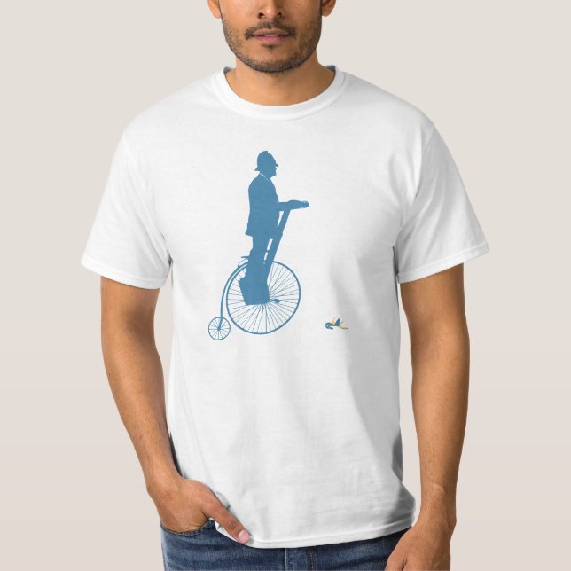 Camiseta Um Bobby em um Segway-Moeda de um centavo-Farthing (Frente)