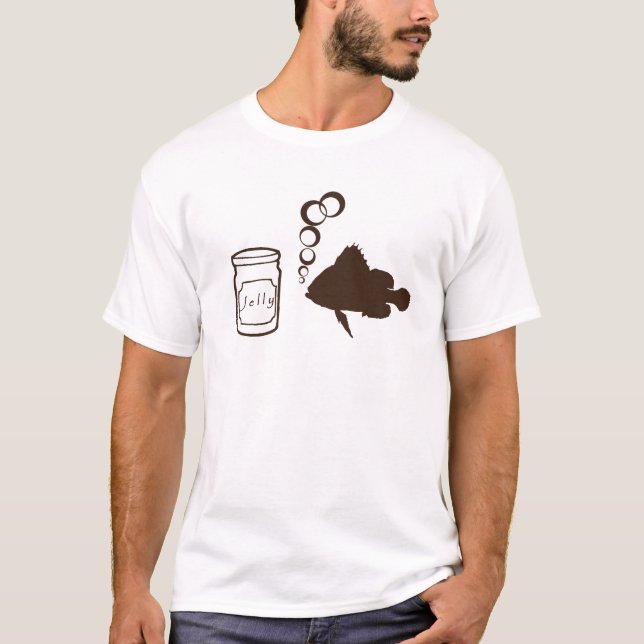 Camiseta Um boião de geleia e peixes faz peixe geleia (Frente)