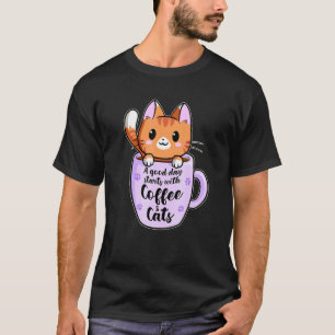 Camiseta Um Bom Dia Com Café E Gatos Gato Café 3