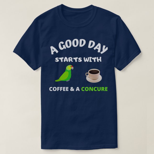 Camiseta Um bom dia começa com o café de papagaio (Frente do Design)