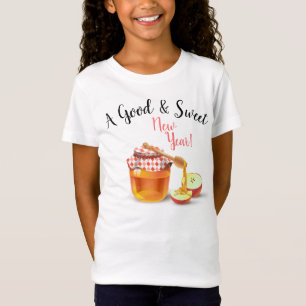 Camiseta Um Bom E Bom Ano Novo! Mel e Apple Shana Tova