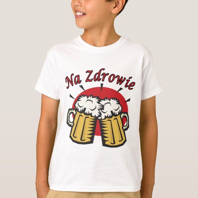 Camiseta Um Brinde Zdrowie Com Perucas De Cerveja (Frente)