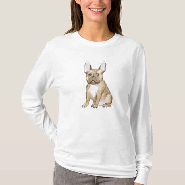 Camiseta Um cachorrinho francês adorável (Frente)