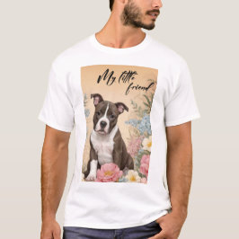Camiseta Um cachorrinho marrom do Staffordshire Terrier