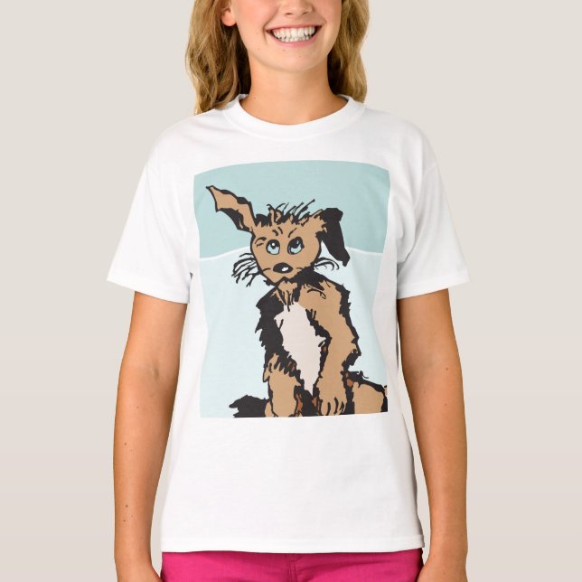 Camiseta Um Cachorro Bonito Com Olhos Azuis (Frente)