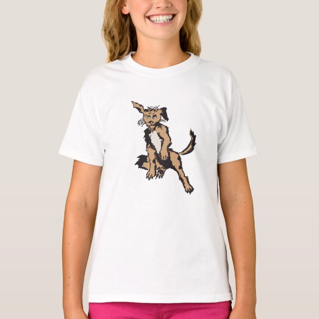 Camiseta Um Cachorro Bonito Com Olhos Azuis (Frente)