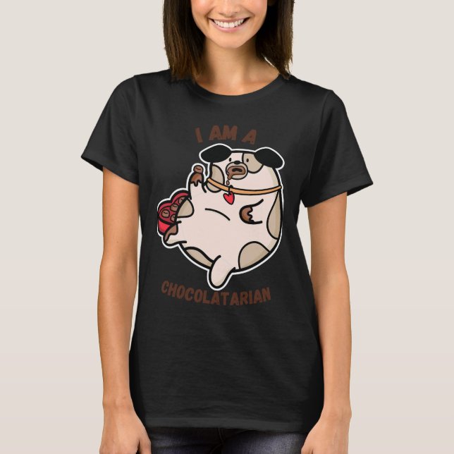 Camiseta Um Cachorro Chubby Comendo Chocolates (Frente)