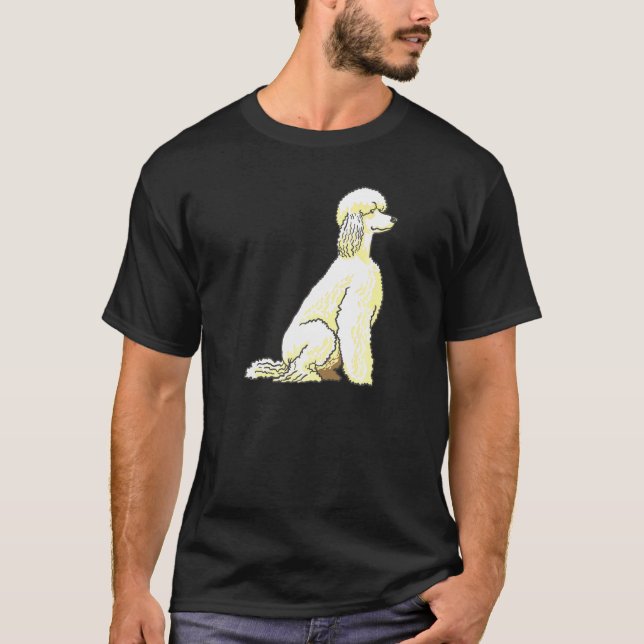 Camiseta Um Cachorro De Poodô Branco Realmente Fluffy (Frente)