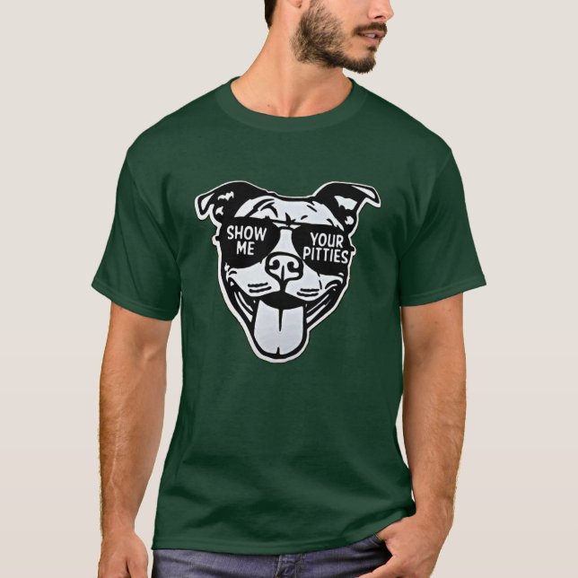 Camiseta Um Cachorro Engraçado, Um Touro Que Me Mostra Sua  (Frente)