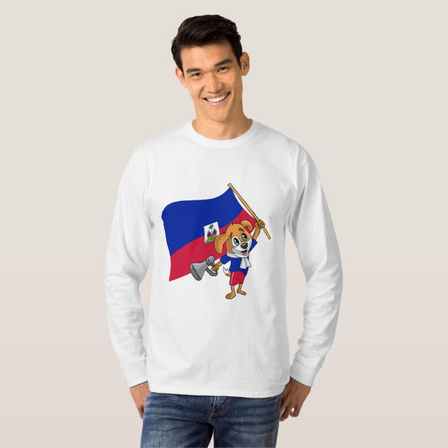 Camiseta Um cachorro fã haitiano (Frente Completa)