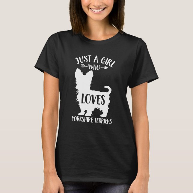 Camiseta Um Cachorro Que Ama Yorkshire Terriers (Frente)