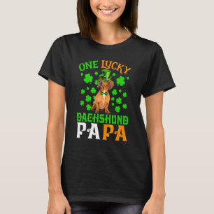 Camiseta Um Cachorro Sortudo Papa Pai Vermelho Dachshund St