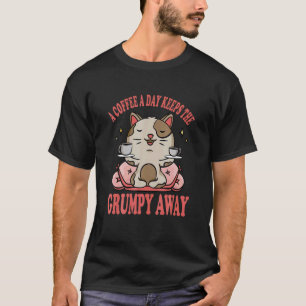 Camiseta Um Café Por Dia Mantém Ele Mal-Humorado Afastado G