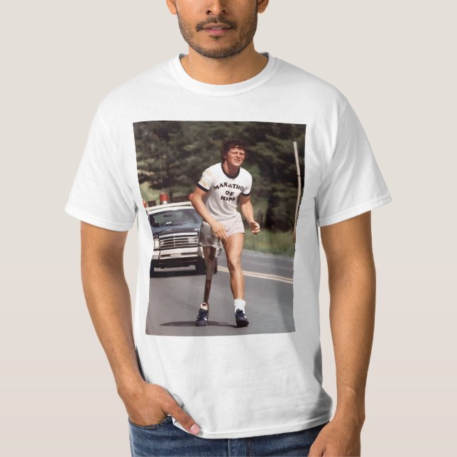 Camiseta "Um canadense de 21 anos chamado Terry Fox começou (Frente)