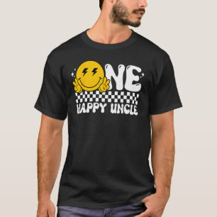 Camiseta Um cara feliz Tio Groovy primeiro aniversario Fami