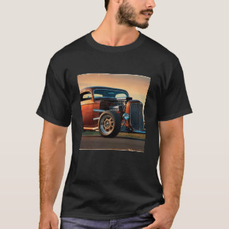 Camiseta um carro vintage de calda quente
