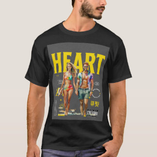 Camiseta "Um Casal de Cartoon 3D romântico em forma de cora