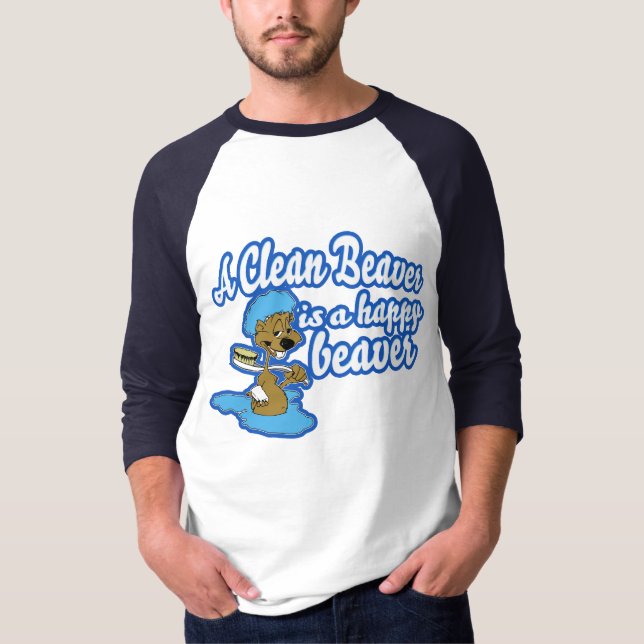 Camiseta Um castor limpo é um castor feliz (Frente)