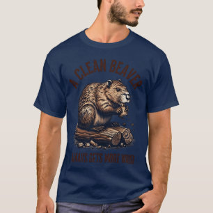 Camiseta Um Castor Limpo Sempre Consegue Mais Madeira - Div