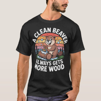 Camiseta Um Castor Limpo Sempre Consegue Mais Madeira Engra