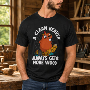 Camiseta Um castor limpo sempre ganha mais madeira
