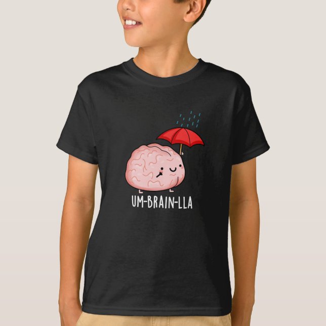 Camiseta Um cérebro-lla Engraçado Cérebro Escuro BG (Frente)