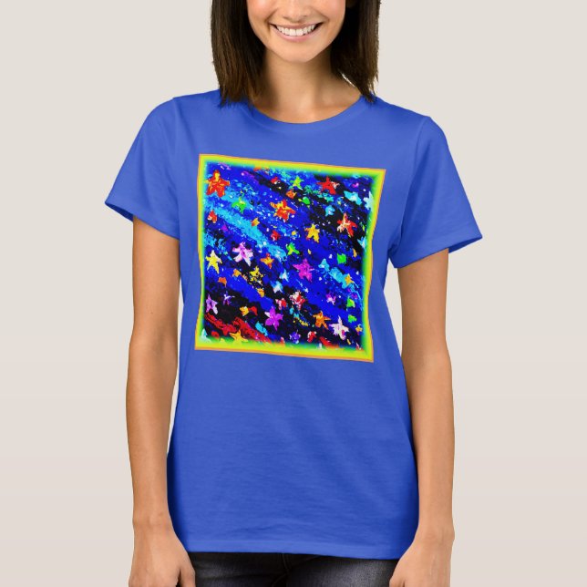 Camiseta Um Céu Estrelado De Cor Brilhante. Comprar Agora (Frente)