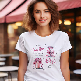 Camiseta Um Chá de fraldas Tini Um Pink Coquette Girl