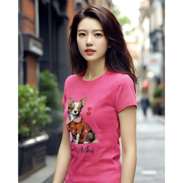 Camiseta Um Chihuahua fofo num cartão de Dia de os namorado (Criador carregado)