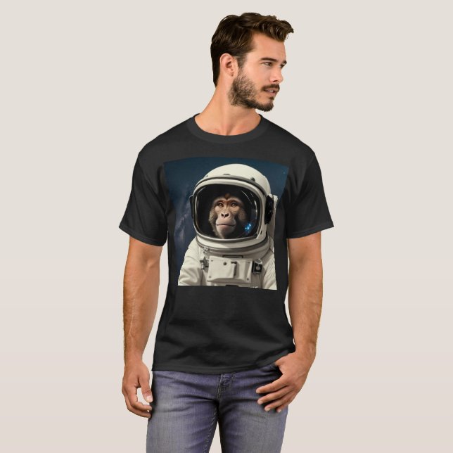 Camiseta um chimpanzé no espaço (Frente Completa)