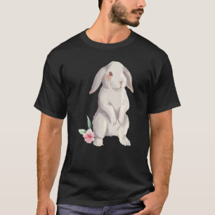 Camiseta Um coelho com orelhas de disquete com aquarela