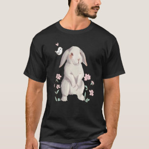 Camiseta Um coelho com orelhas de disquete com aquarela
