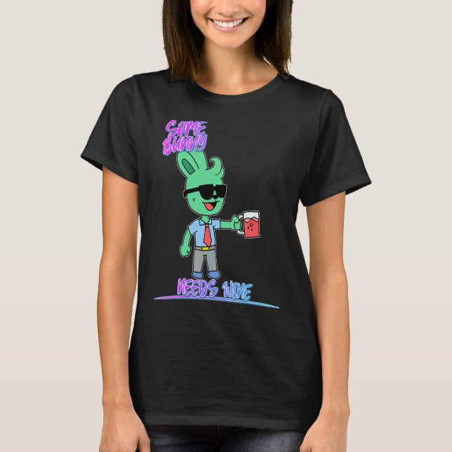Camiseta Um coelho precisa de Piada de vinho (Frente)