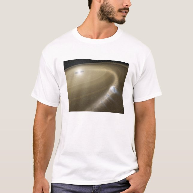 Camiseta Um cometa sendo rasgado para se desfazer em torno  (Frente)