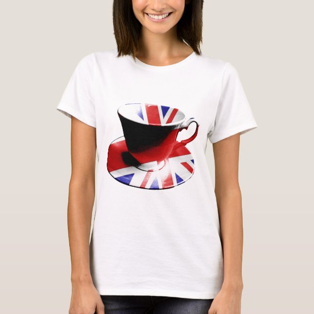 Camiseta Um copo agradável do chá inglês (Frente)