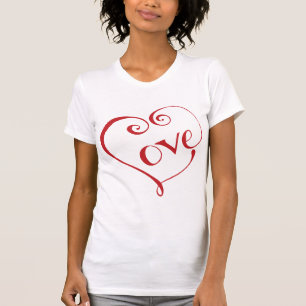 Camiseta Um Coração Feita de Amor em Vermelho