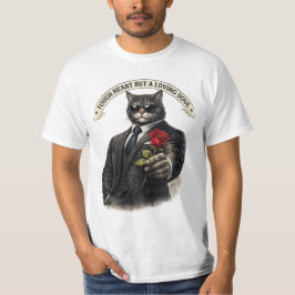Camiseta Um Coração Forte Ainda Macio | Gato Cavalheiro com