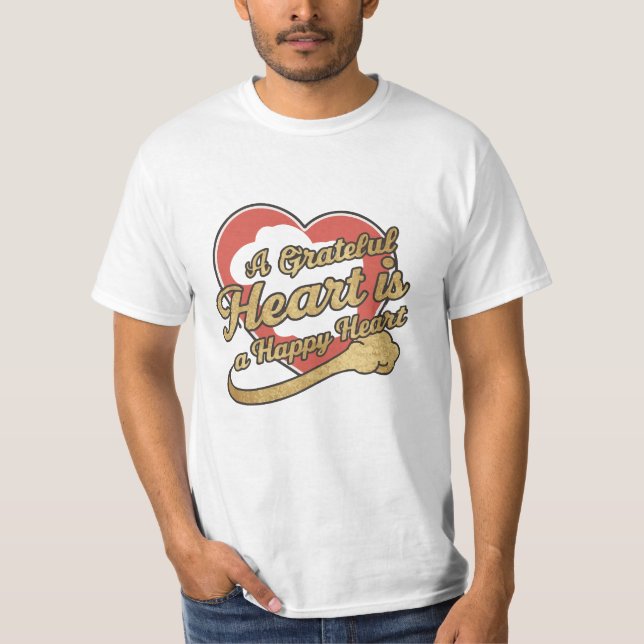 Camiseta Um Coração Grata É Um Coração Feliz (Frente)