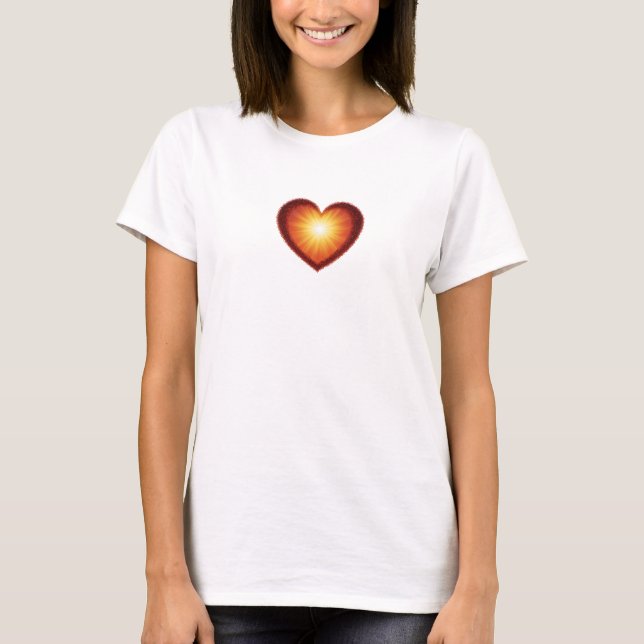 Camiseta Um coração no qual o sol brilha (Frente)