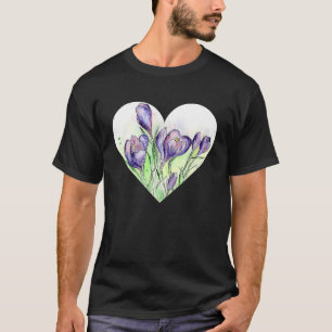 Camiseta Um Coração para Primavera Crocus