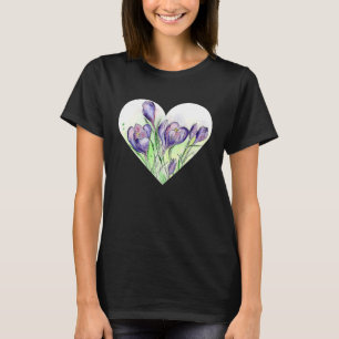 Camiseta Um Coração para Primavera Crocus