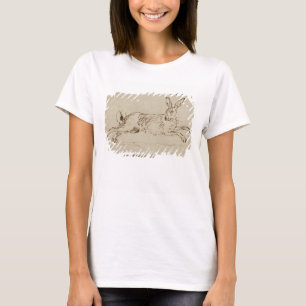 Camiseta Um corredor da lebre, com as orelhas Pricked