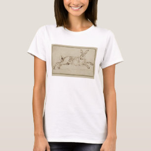 Camiseta Um corredor da lebre, com as orelhas Pricked