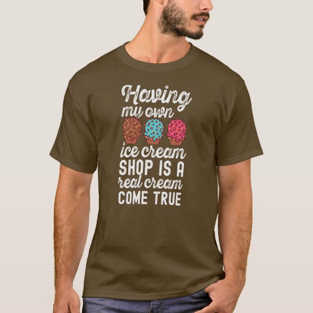 Camiseta Um creme de verdade é um Sorvete engraçado dizendo (Frente)
